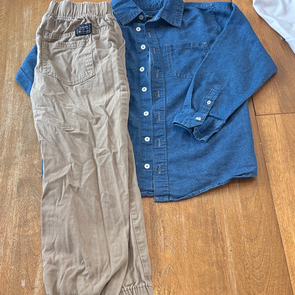 Ben Sherman Blue and Tan Kids Matching Set